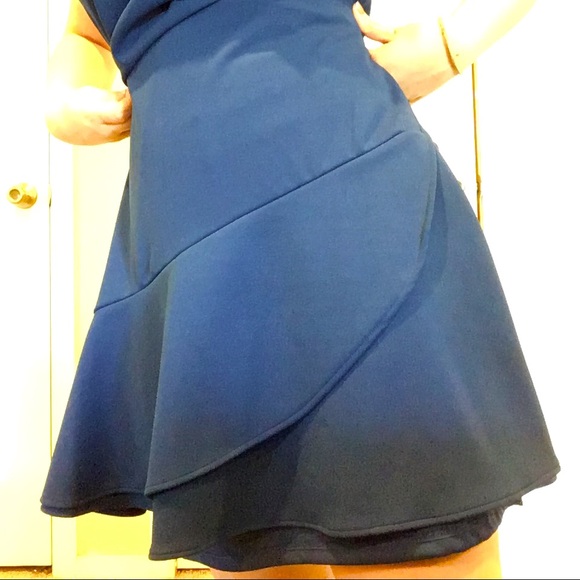 NWOT Scuba Bow Neck Ruffle Mini Dress - Picture 8 of 12